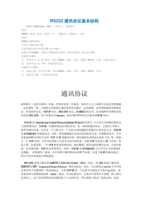 RS232通讯协议