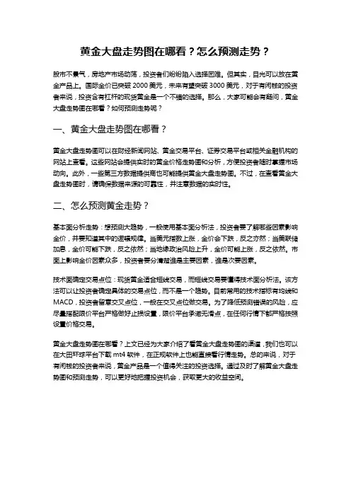 黄金大盘走势图在哪看？怎么预测走势？