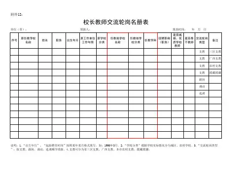 交流轮岗名册表
