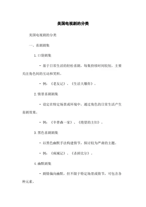 美国电视剧的分类