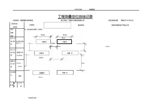 测量工程定位放线记录文本表