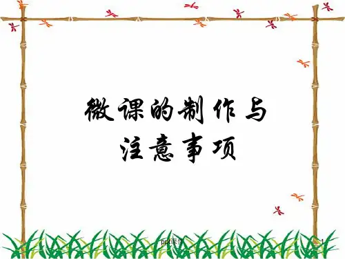 微课的制作与注意事项  ppt课件