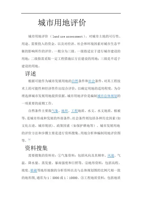 建设用地适宜性评价