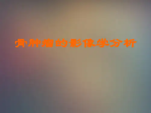 骨肿瘤的影像学分析 ppt课件