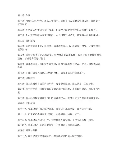 沙特公司管理制度