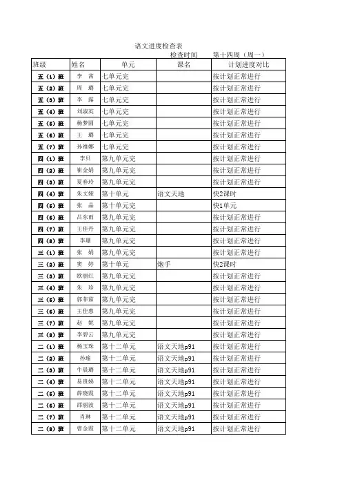 (完整版)教学进度检查表