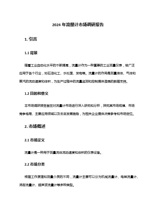 2024年流量计市场调研报告