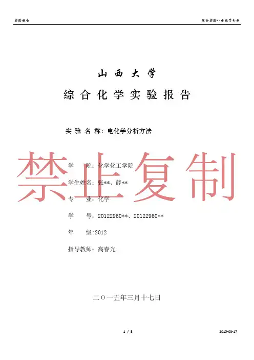 电化学分析-山西大学