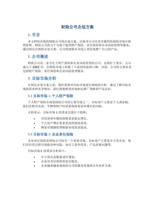 财险公司企划方案
