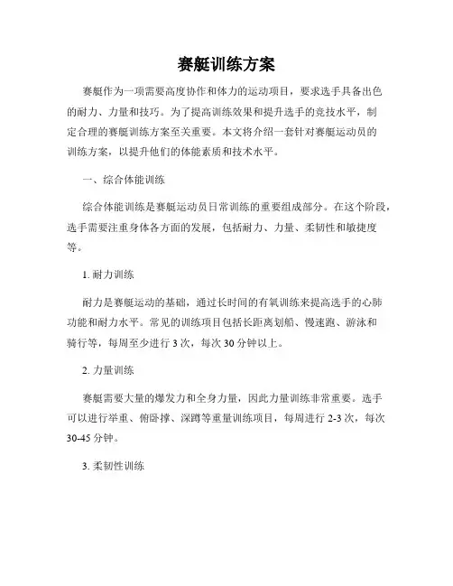 赛艇训练方案