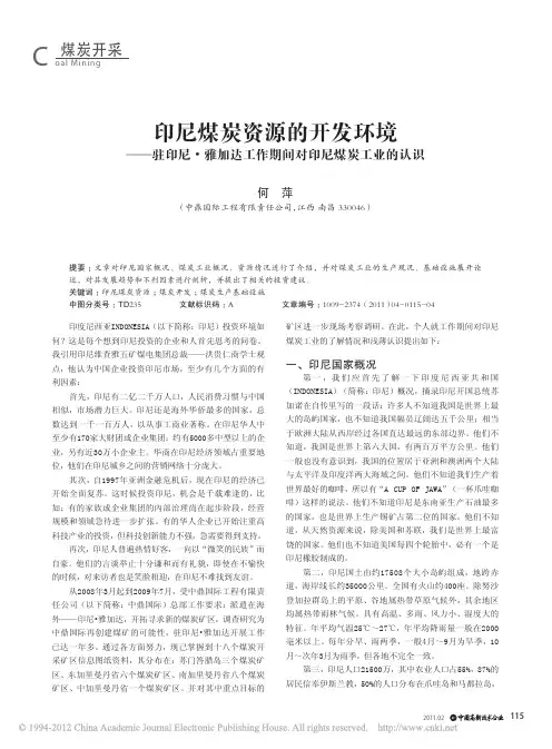 印尼煤炭资源的开发环境_驻印尼_雅加达工作期间对印尼煤炭工业的认识