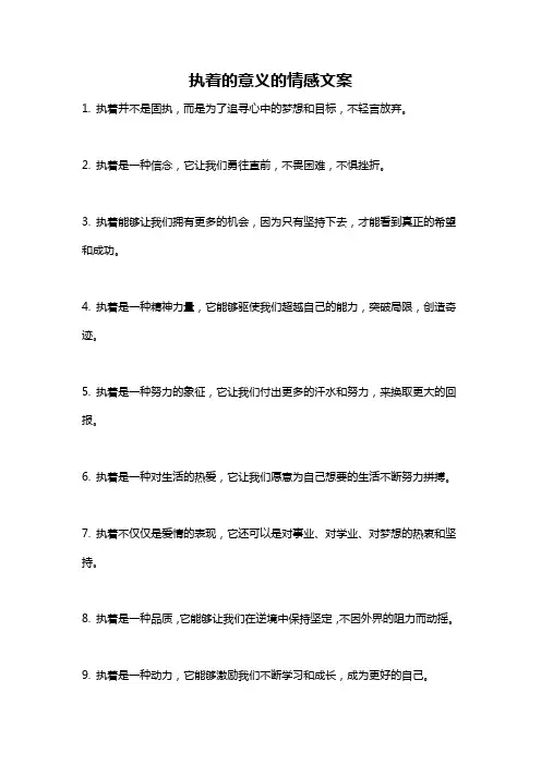 执着的意义的情感文案
