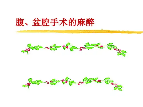 腹、盆腔手术的麻醉 PPT