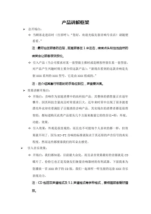 产品讲解框架