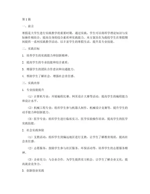 寒假实践教学方案(3篇)