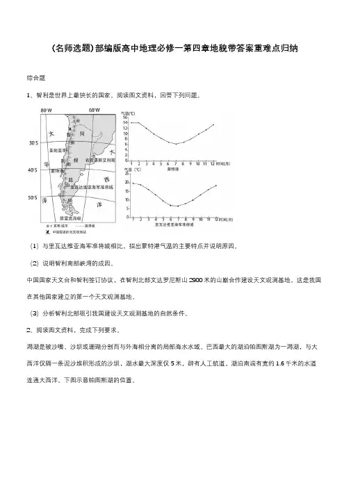 部编版高中地理必修一第四章地貌带答案重难点归纳