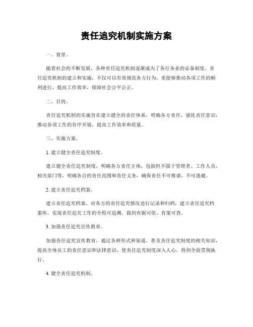 责任追究机制实施方案