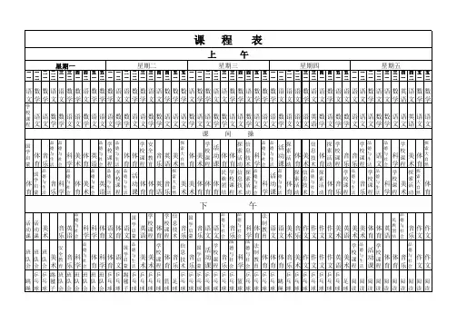 小学学校总课程表