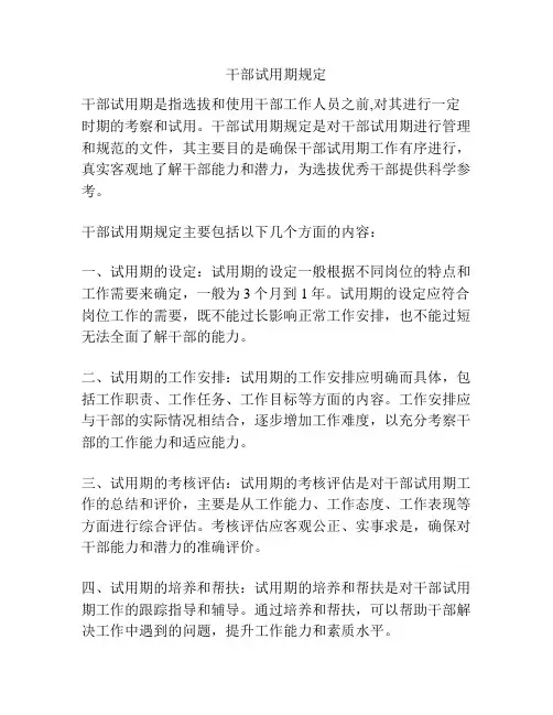 干部试用期规定
