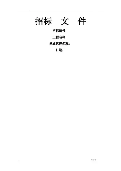 路灯招投标文件范本