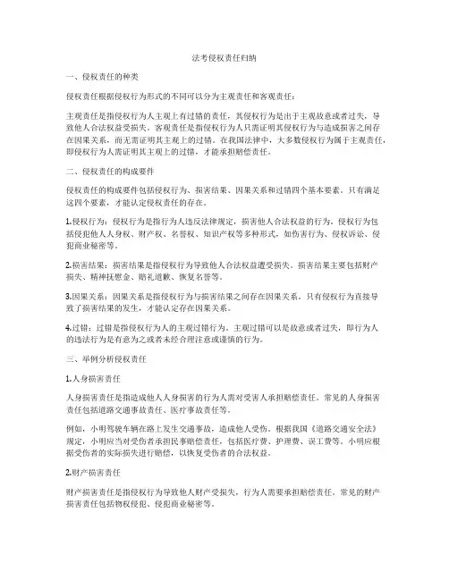 法考侵权责任归纳