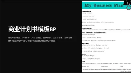 商业计划书模板BP
