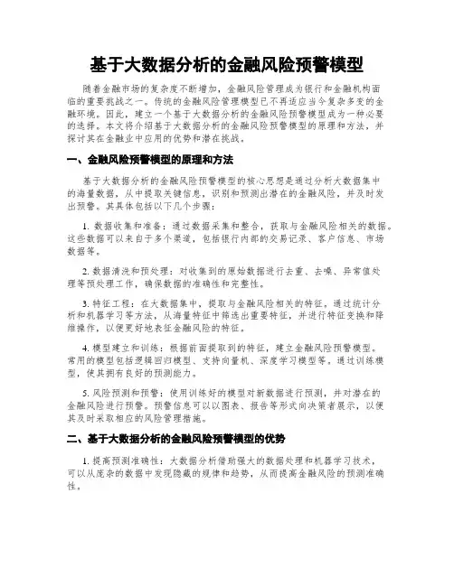 基于大数据分析的金融风险预警模型