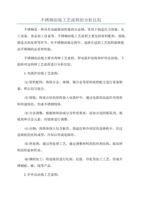 不锈钢冶炼工艺流程的分析比较