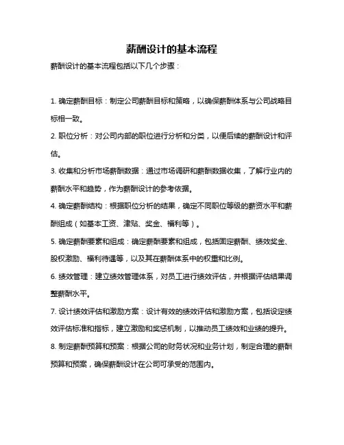 薪酬设计的基本流程