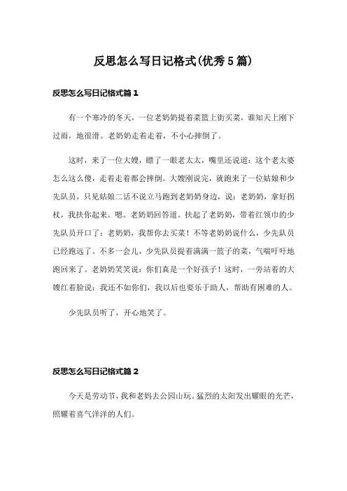 反思怎么写日记格式(优秀5篇)