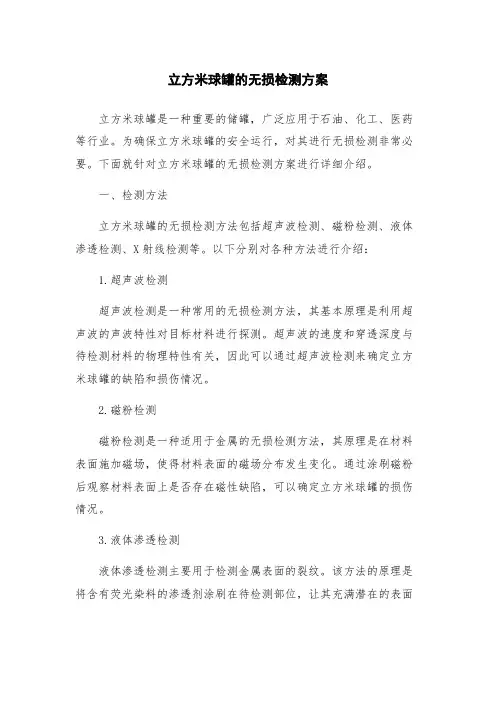 立方米球罐的无损检测方案