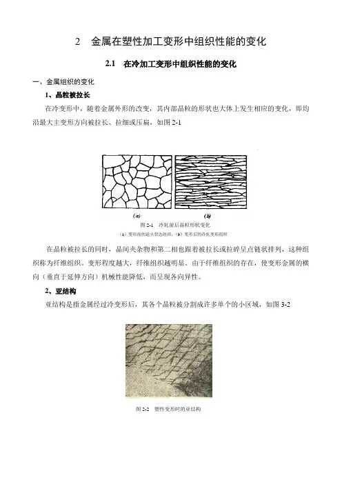 2金属在塑性加工变形中组织性能的变化