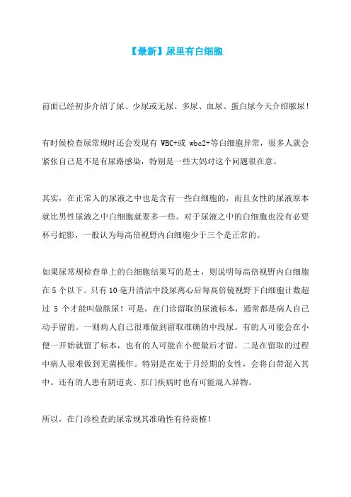 【最新】尿里有白细胞