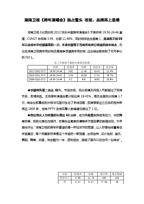 11-12跨年收视小结