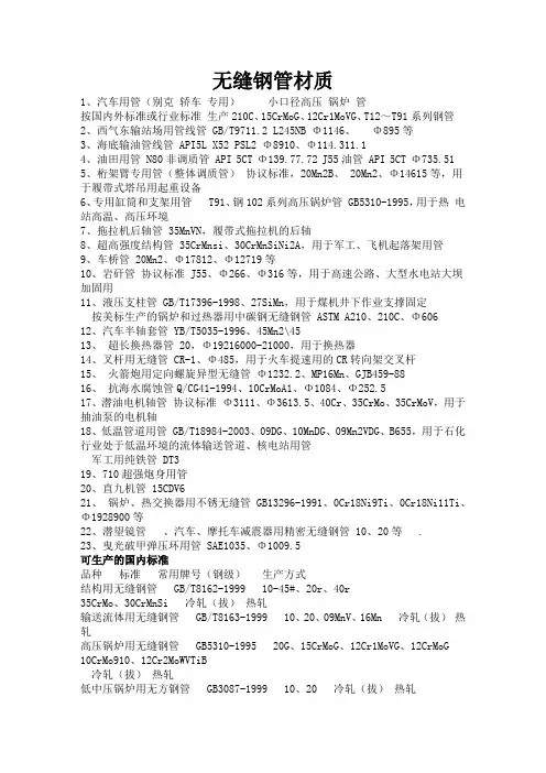 无缝钢管材质
