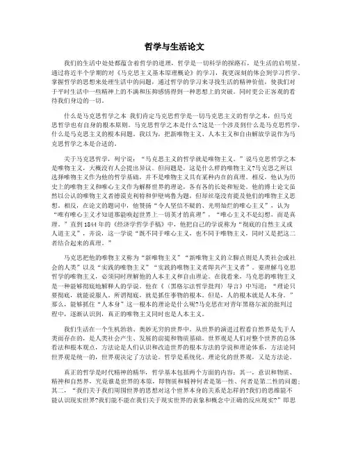 哲学与生活论文