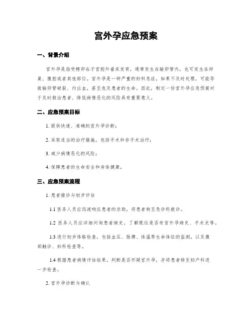 宫外孕应急预案