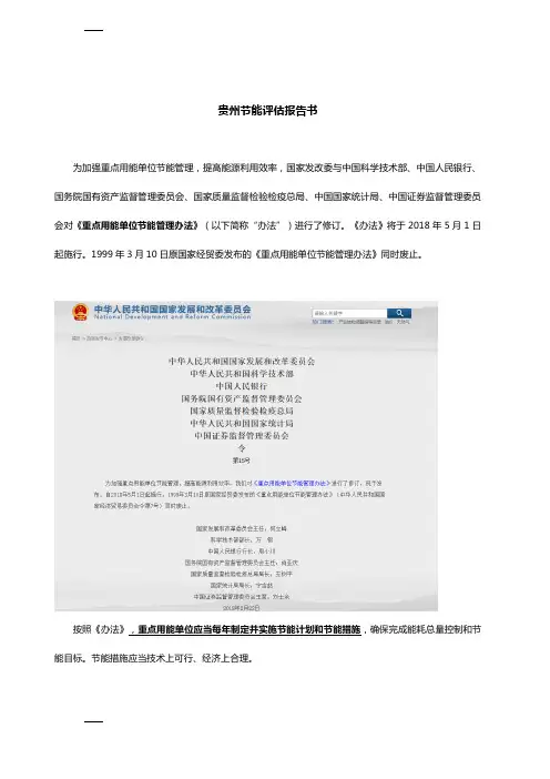 贵州节能评估报告书