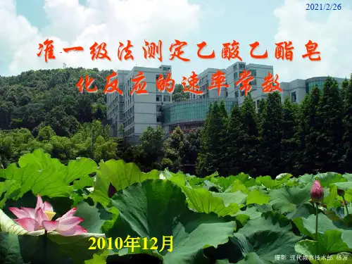 用准一级反应的方法测定乙酸乙酯皂化反应的速率常数精品PPT课件