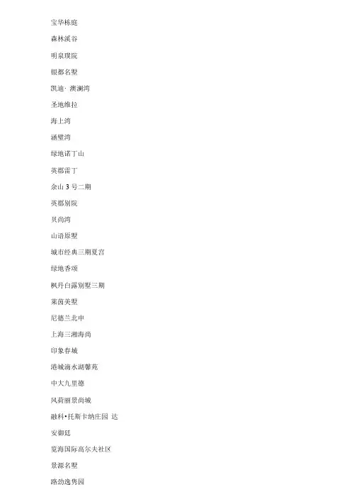 各地别墅案名