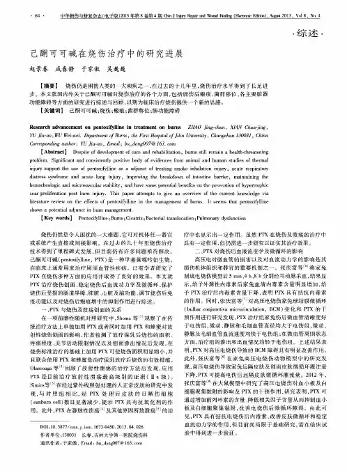 己酮可可碱在烧伤治疗中的研究进展