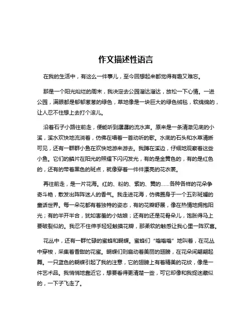 作文描述性语言