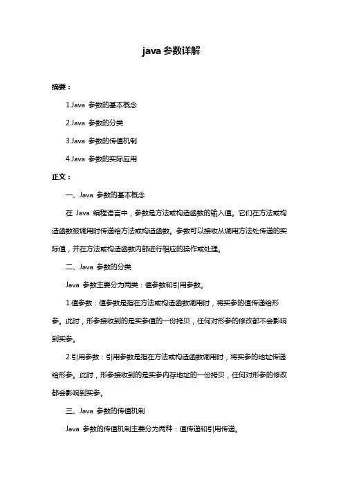 java参数详解