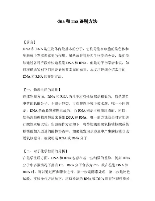 dna和rna鉴别方法