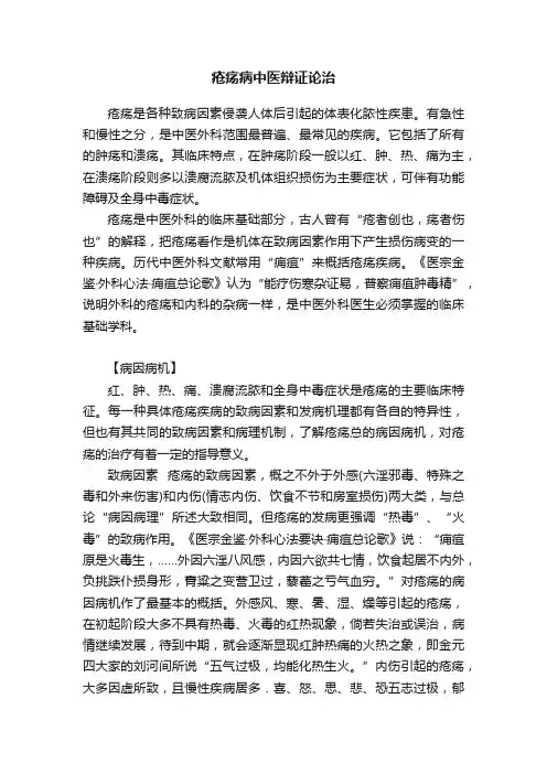 疮疡病中医辩证论治