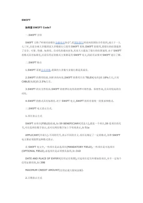 如何查SWIFT CODE