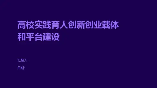 高校实践育人创新创业载体和平台建设