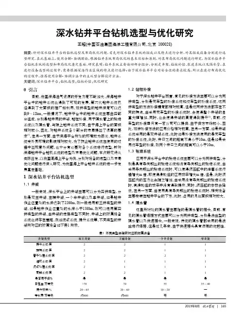 深水钻井平台钻机选型与优化研究