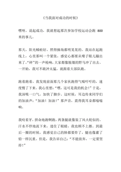 当我面对成功的时候作文