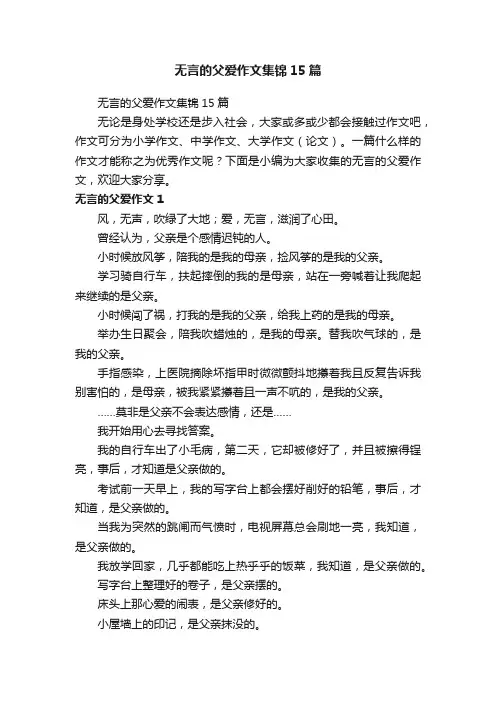 无言的父爱作文集锦15篇
